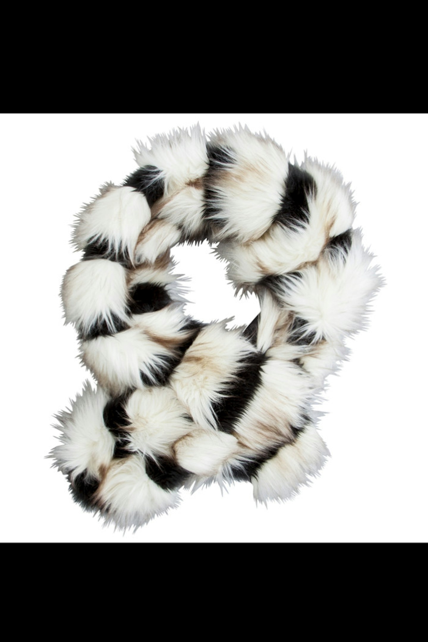 F&F Black & White Fur Scarf