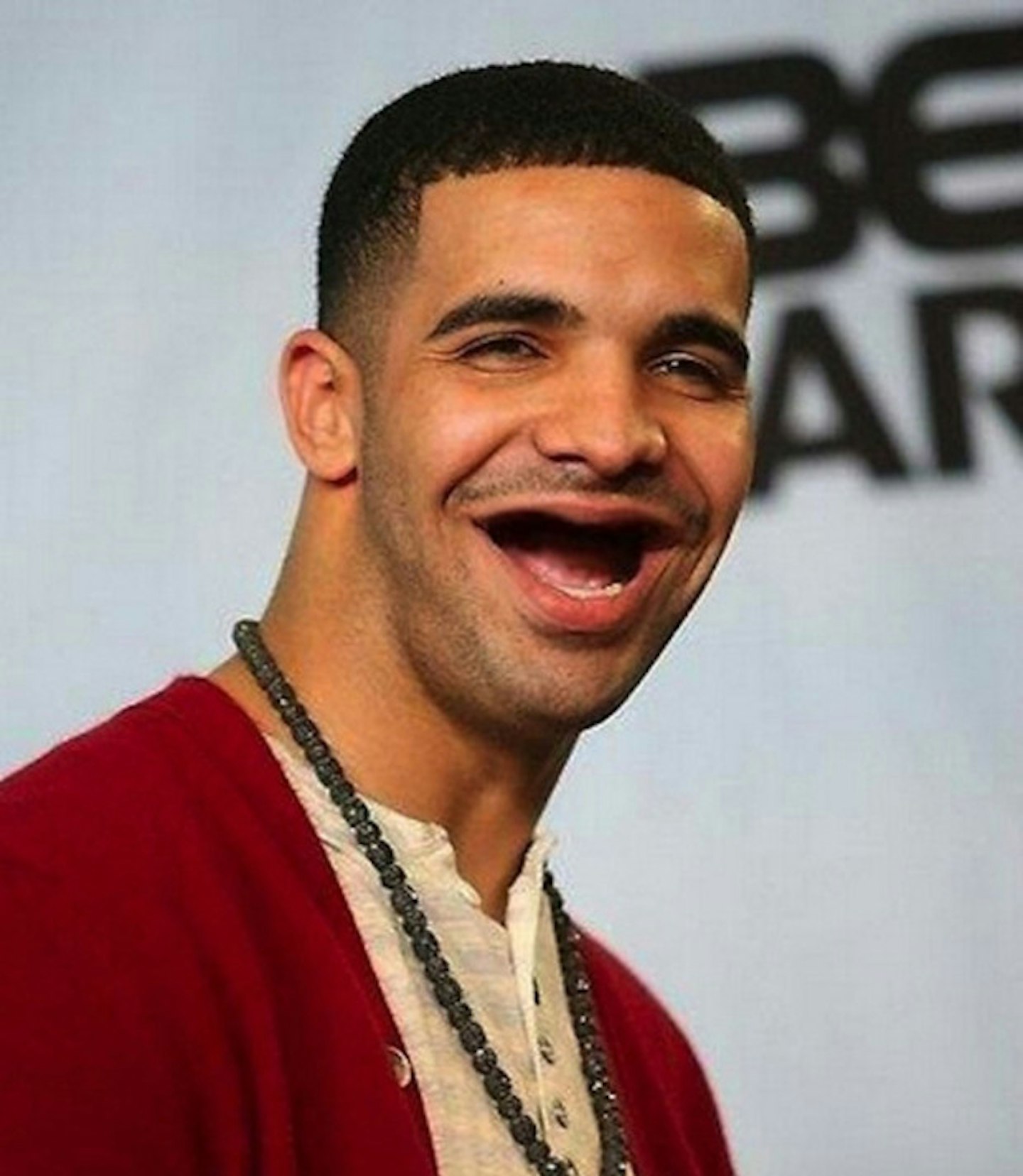 Drake with no teeth