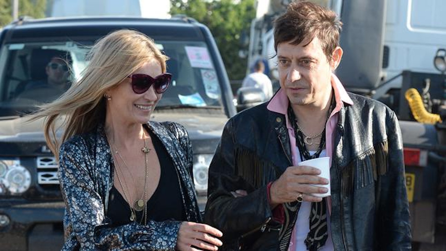 Kate Moss pictured with husband Jamie Hince backstage at Glastonbury last month