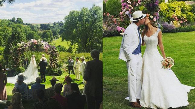 Jacqui Ritchie Wedding Jacqui Ainsley And Guy Ritchie Kiss In Wedding