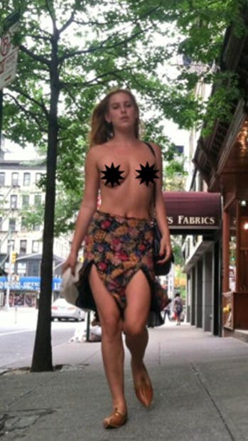 Scout Willis Goes Topless On The Streets Of New York To Protest