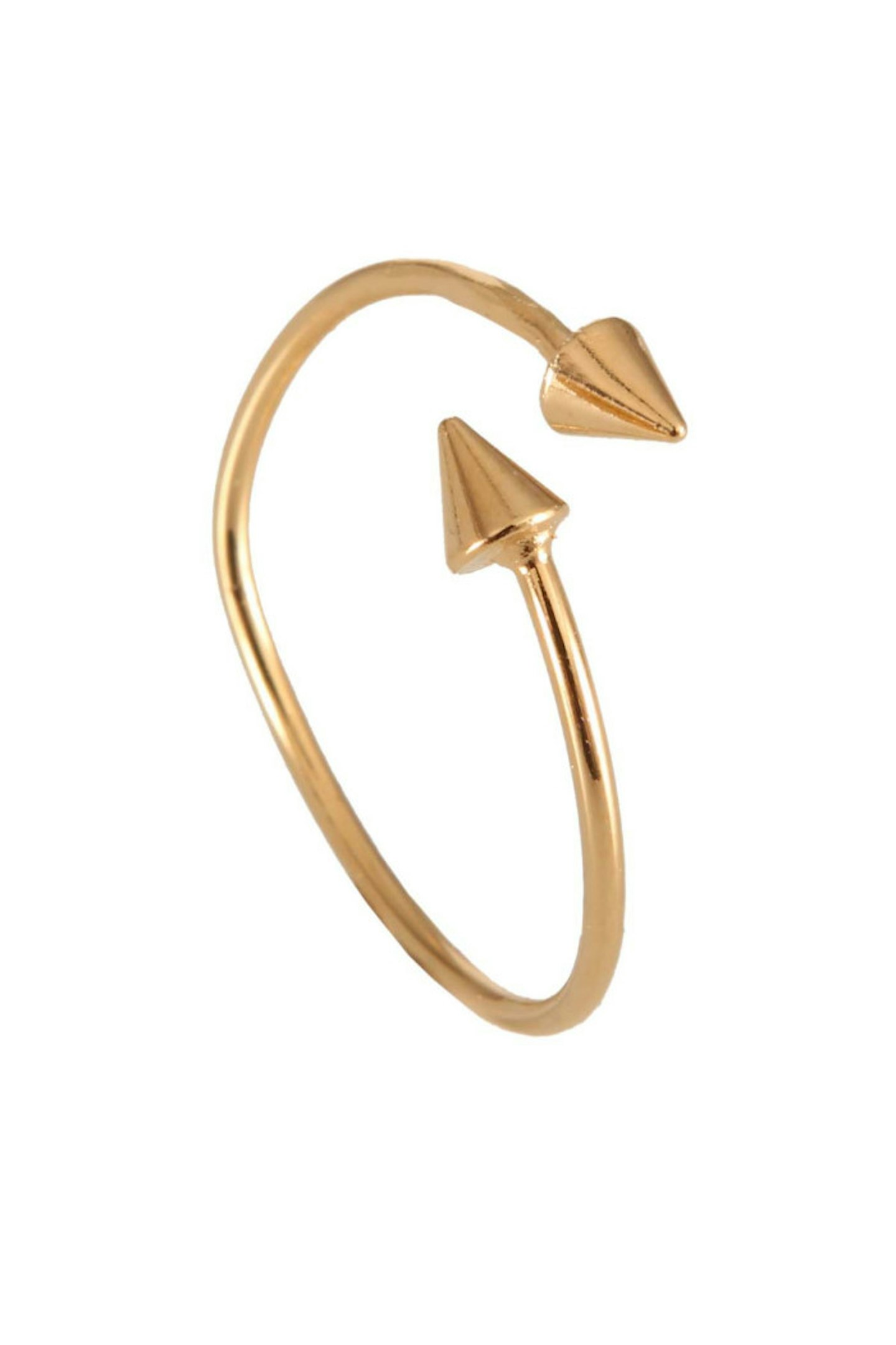 1. Double spike gold-plated open ring