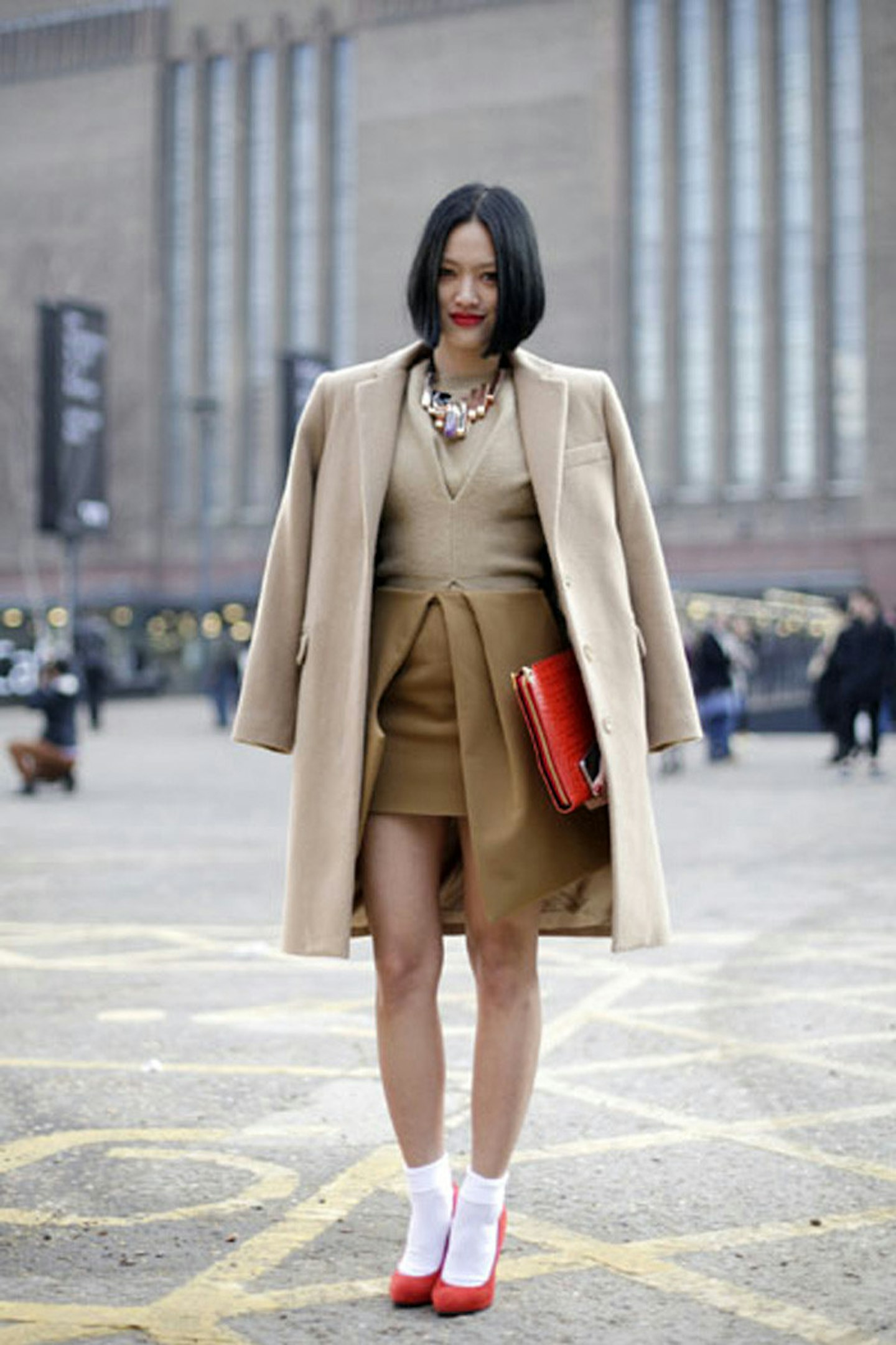 Tiffany Hsu wearing J.W. Anderson and Giuseppe Zanotti shoes