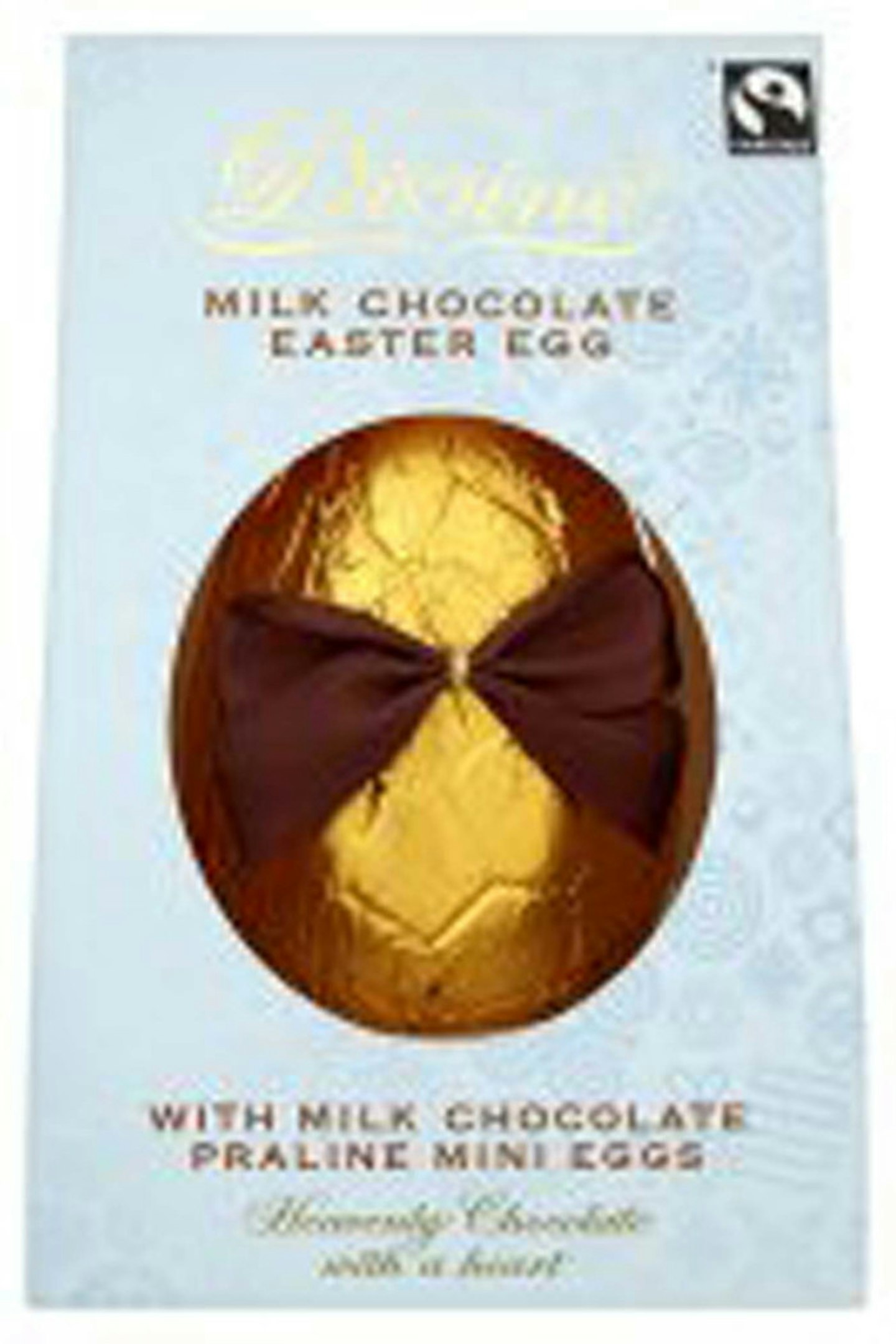 Divine Fairtrade milk chocolate egg & pralines 260g  u2606u2606u2606u2606u2606  Write a review . This action will open a modal dialog. £10.00