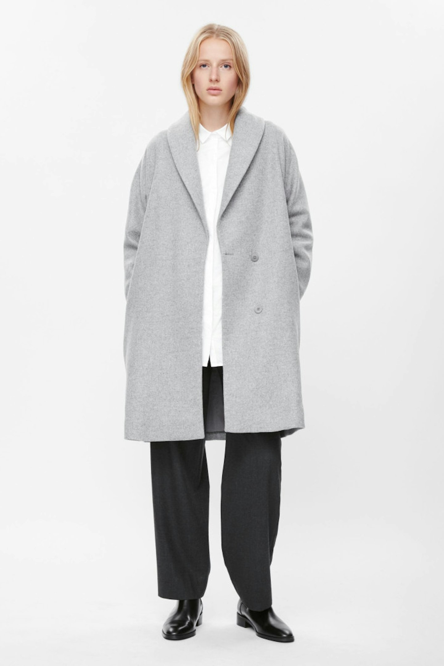 Cos Cool Grey Coat, £175.00