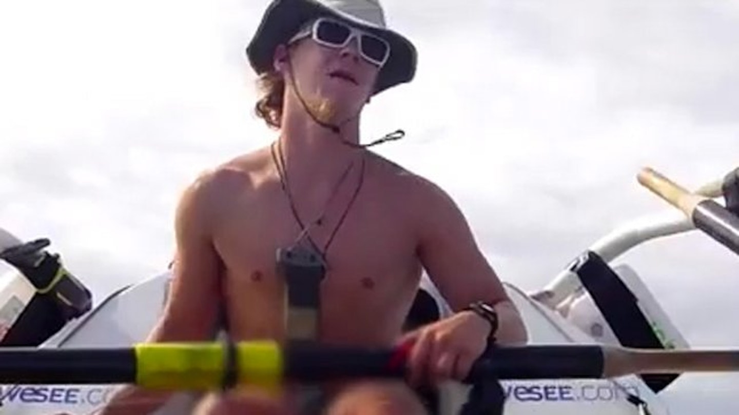 The boys battled the elements to sail the Atlantic ocean