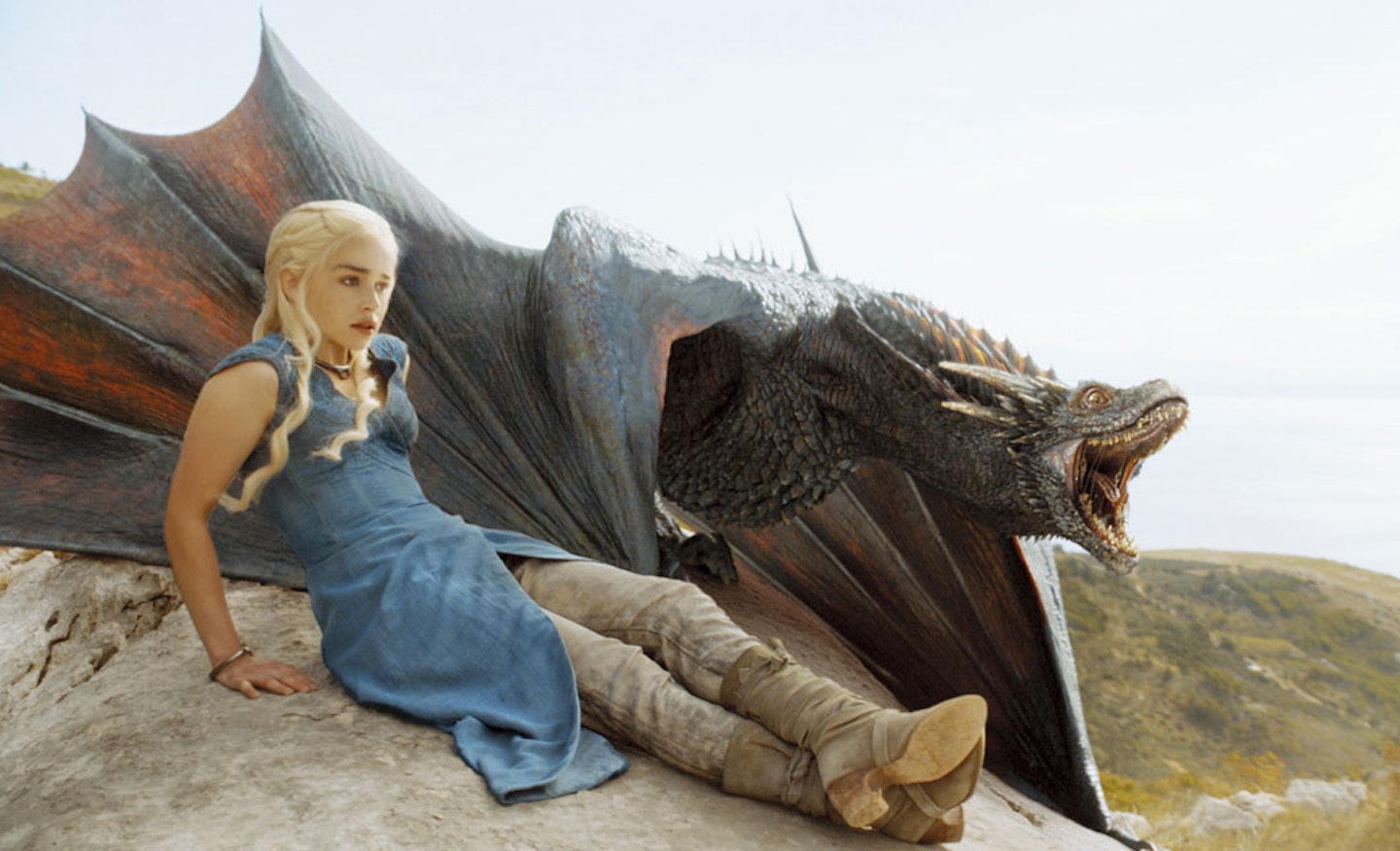 Daenerys Targaryen and one of her three dragons