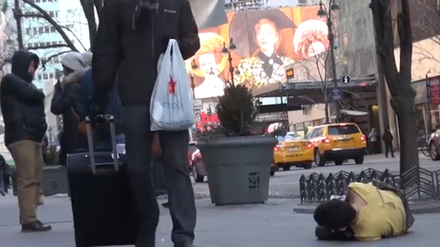 Shocking video shows what really happens when an abandoned child freezes on the streets