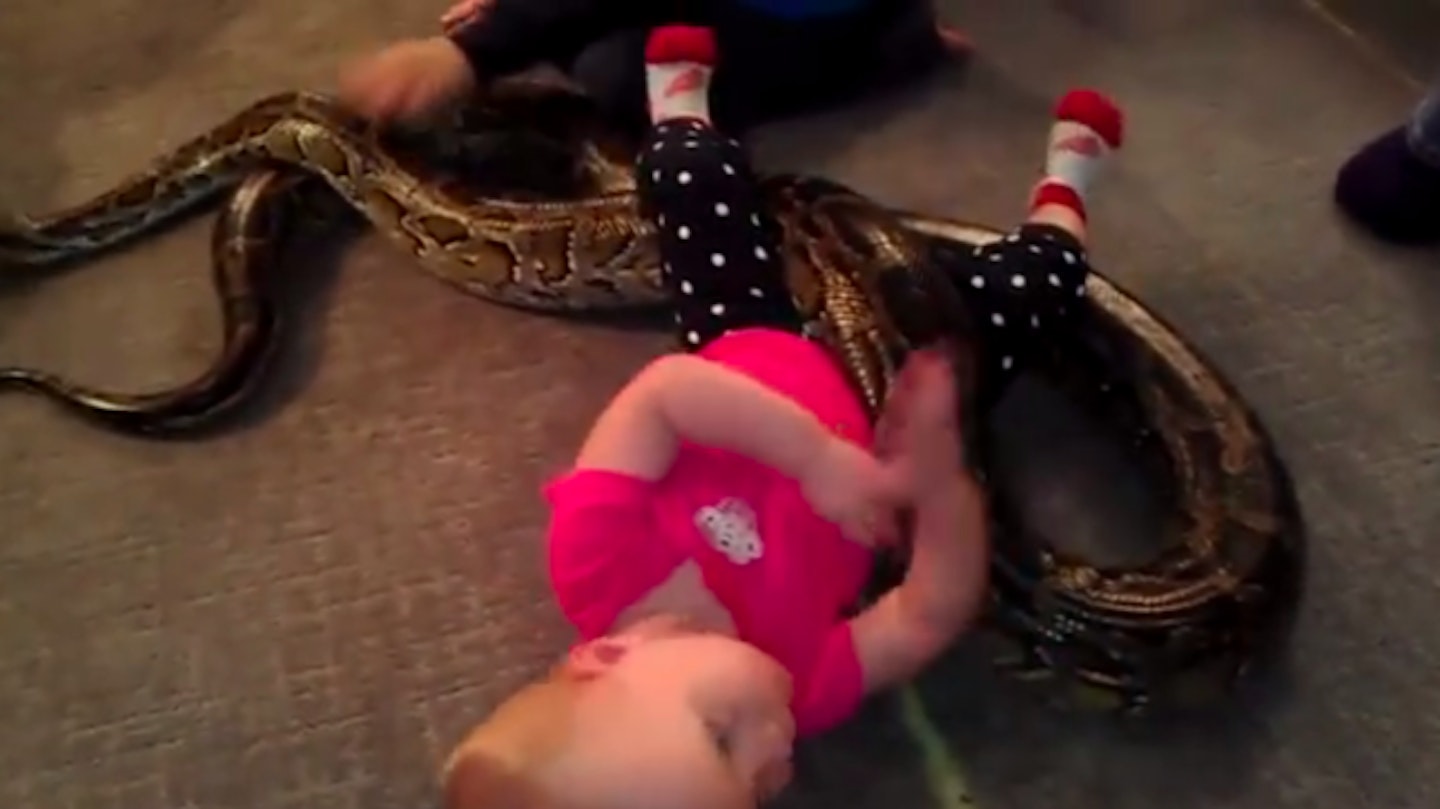 baby with snake