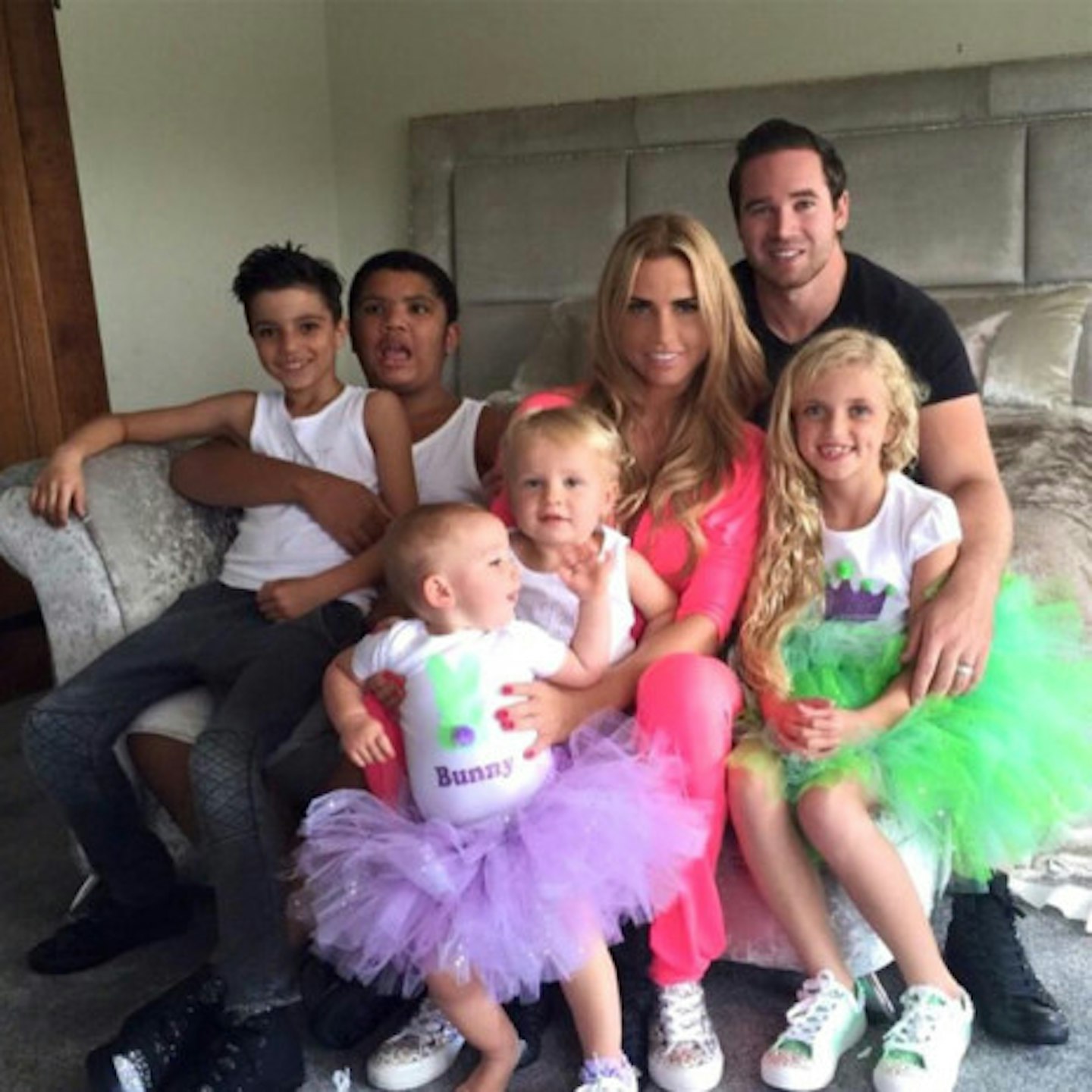 Katie with husband Kieran Hayler and her five children