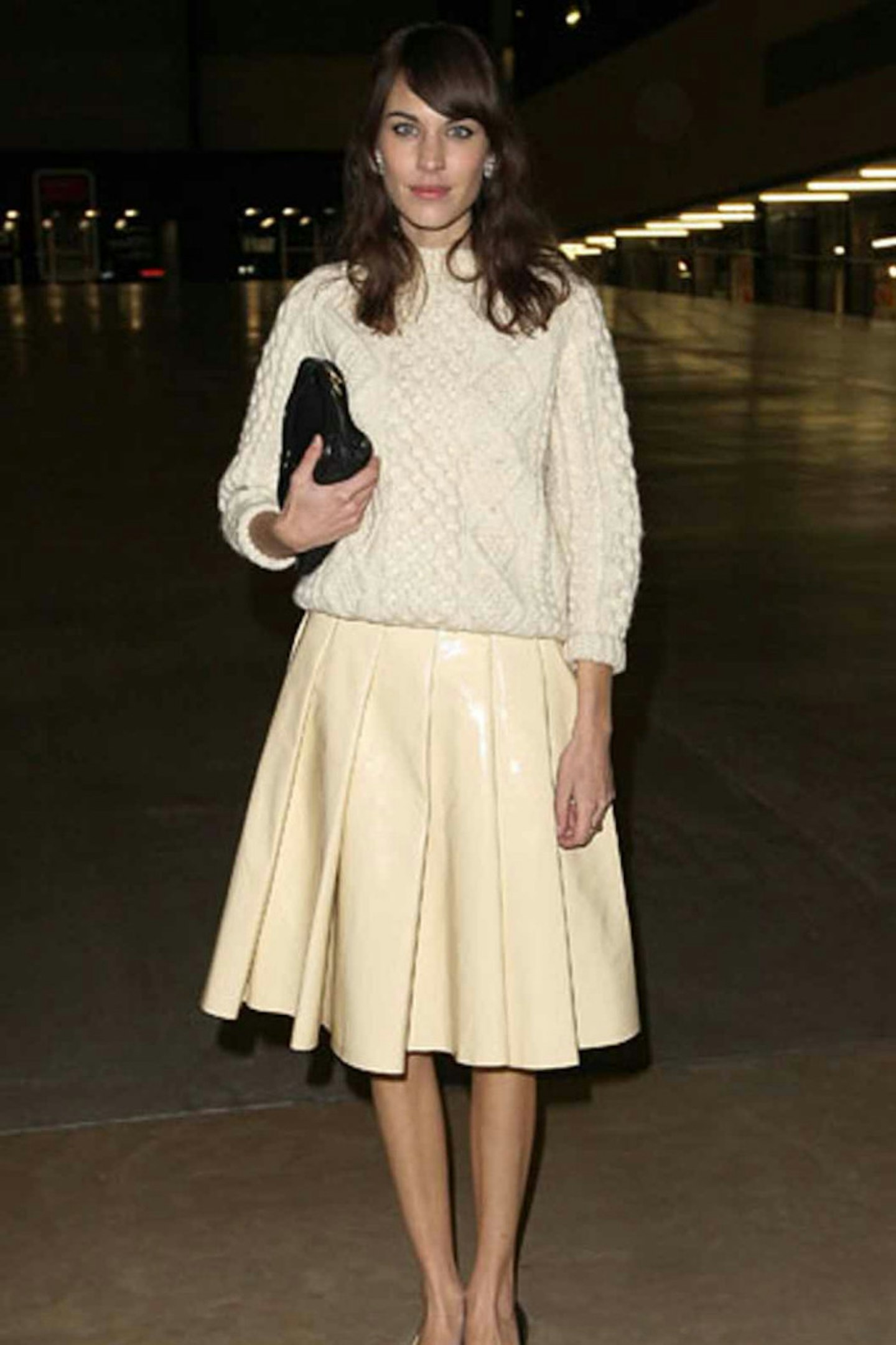 Alexa Chung style J W Anderson 2013 knitted jumper yellow skirt