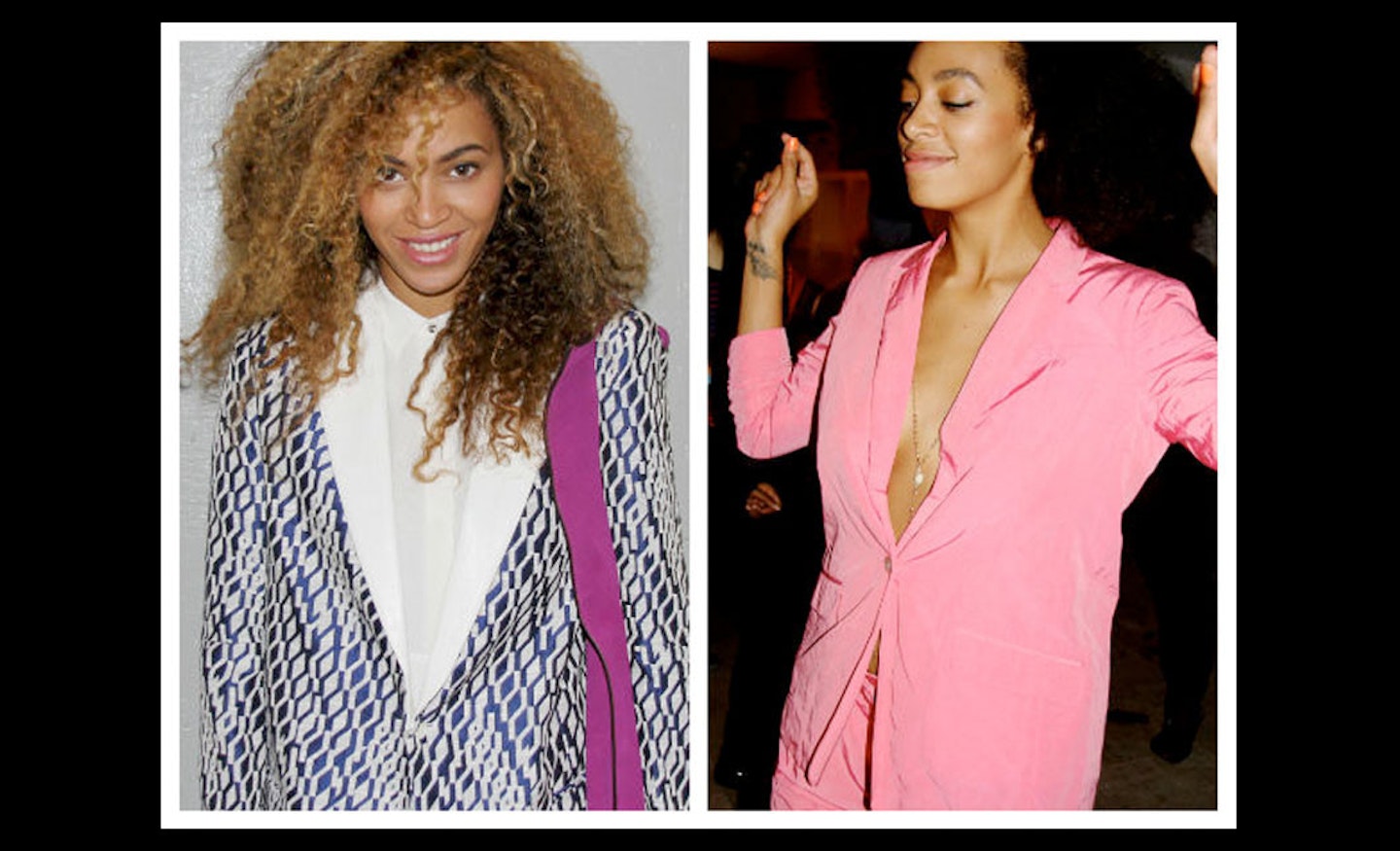 If the Knowles girls do suiting, they do it with extra (bright and bold) pizzazz!