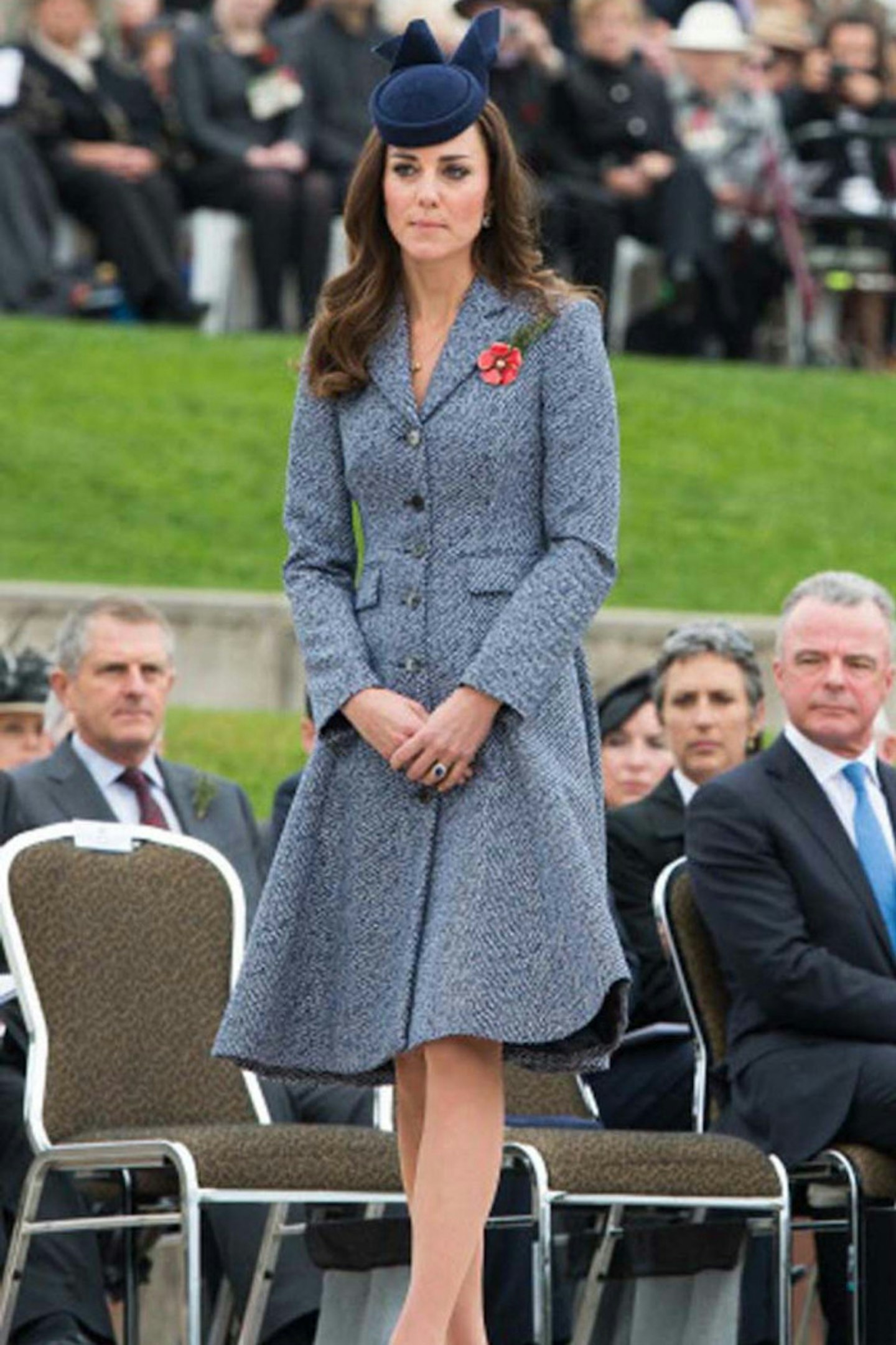Kate Middleton wears Emilia Wickstead coat at the ANZAC Day commemorative service, 25 April 2014