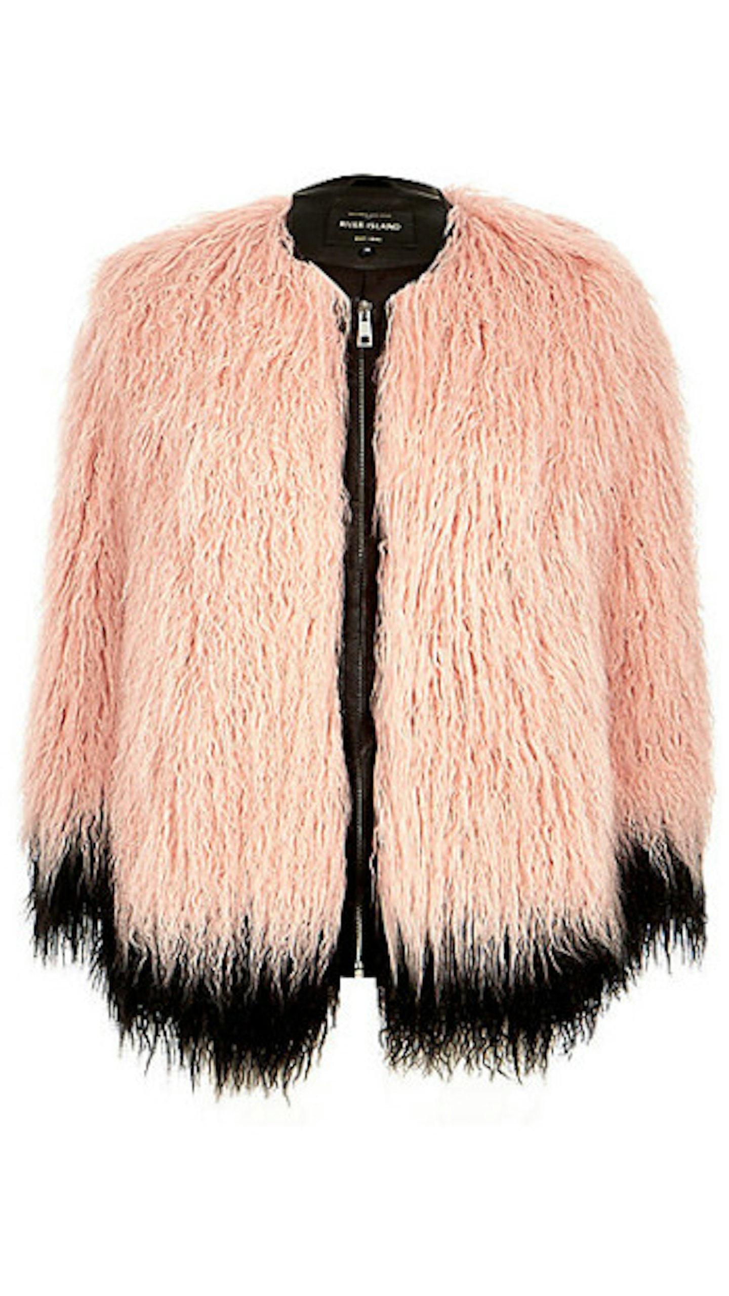 Light pink premium faux-fur coat, £90