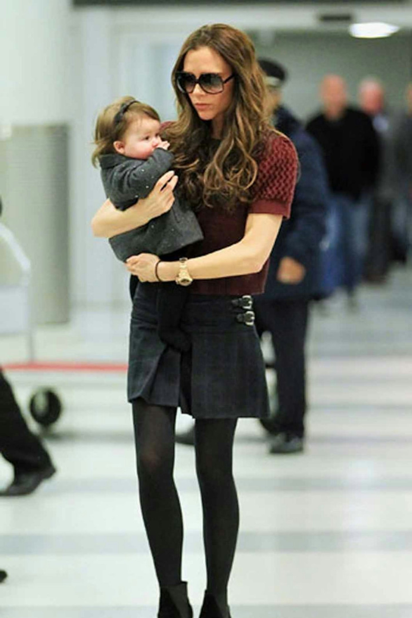 Victoria Beckham style jfk airport harper seven