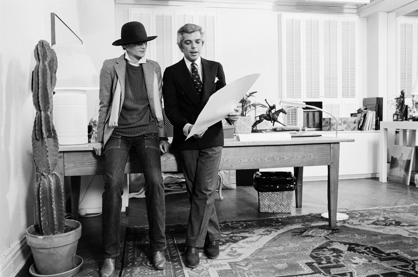 Ralph Lauren in his office in 1977 [Getty]