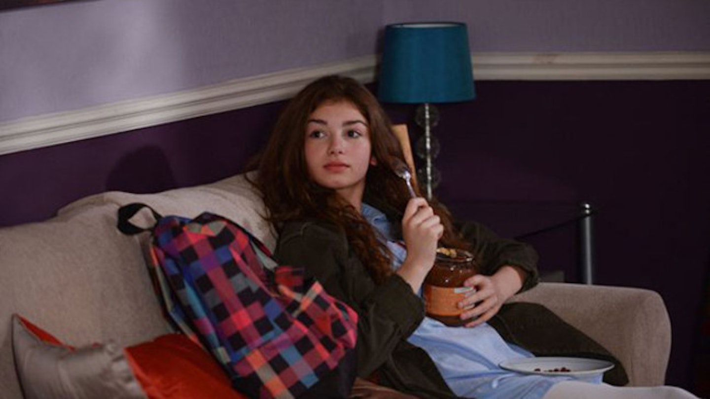 In EastEnders, teenager Cindy Beale - 15 - is also expecting a baby.