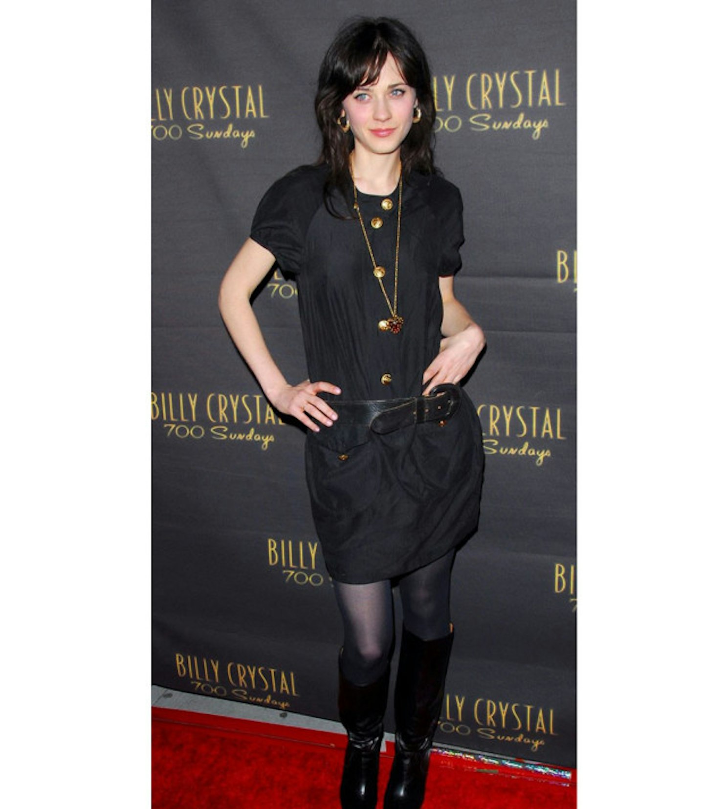 zooey-deschanel-before-stylist-black-dress-gold-buttons