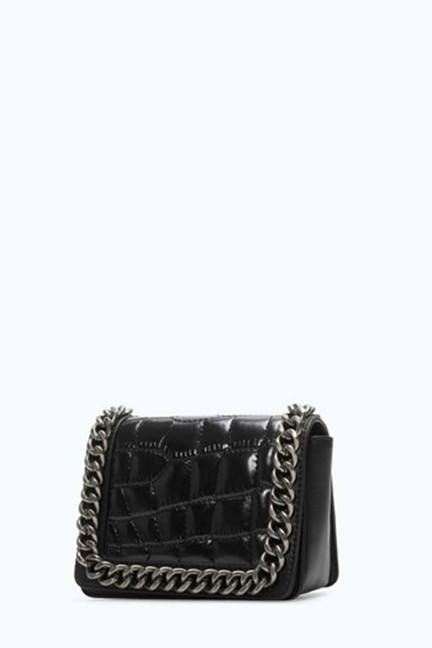 47. Mini croc chain bag, £39.99, Zara