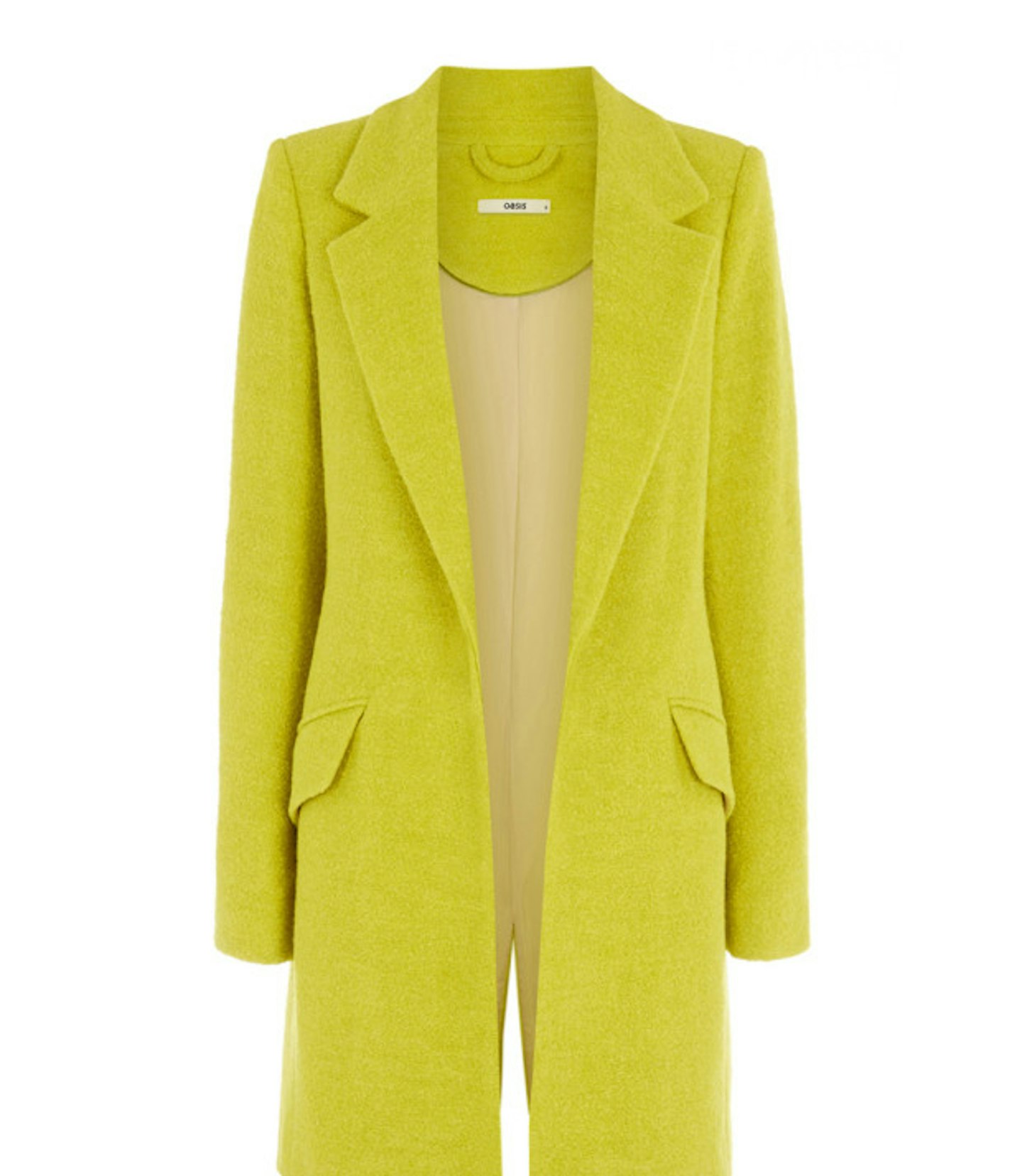 Chartreuse boyfriend coat