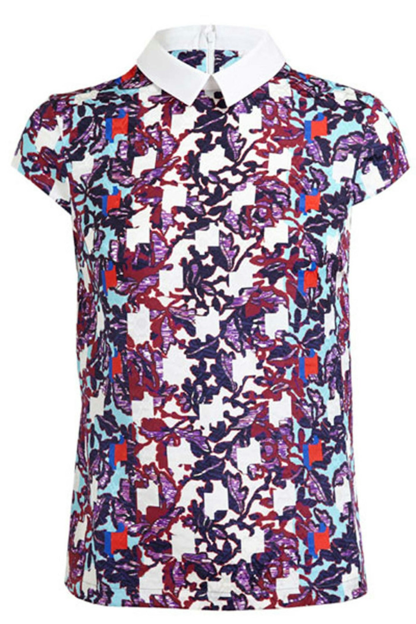 contrast collar silk top, £455, Peter Pilotto at brownsfashion.com