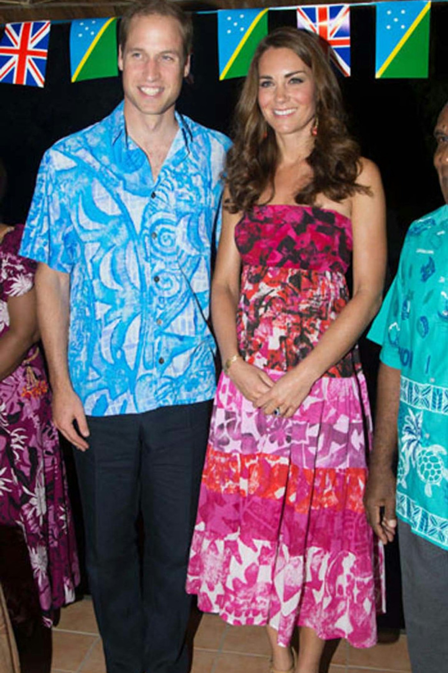 Kate Middleton wears a batik dress, Solomon Islands, 16 September 2012