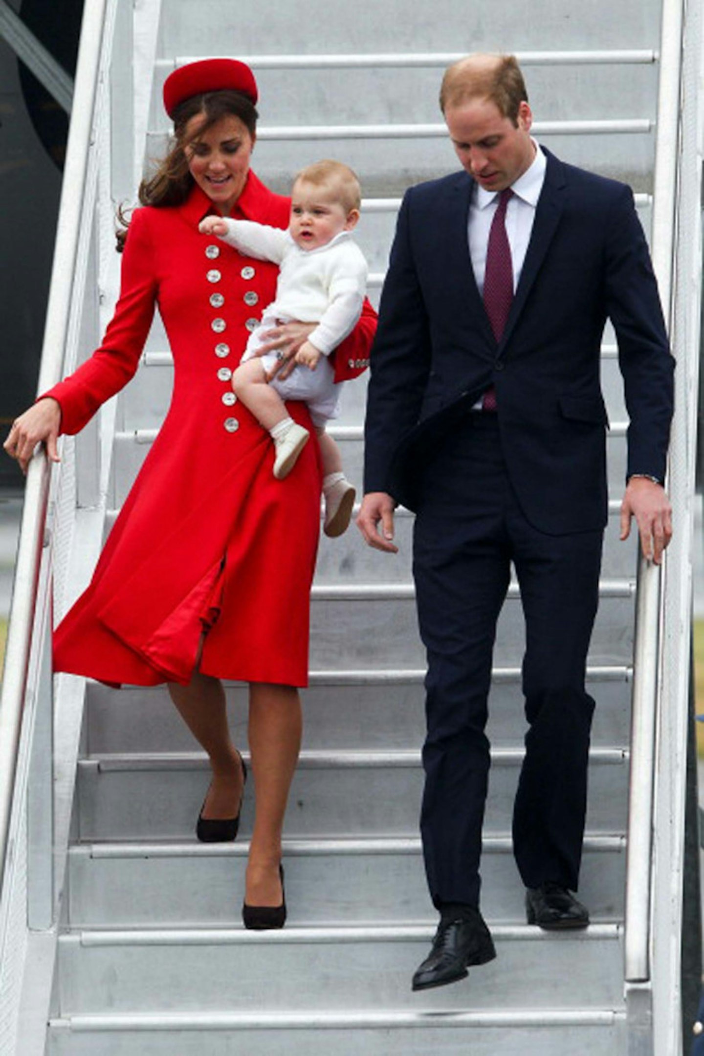 50-49. The royal couple land in Wellington, New Zealand in April 2014