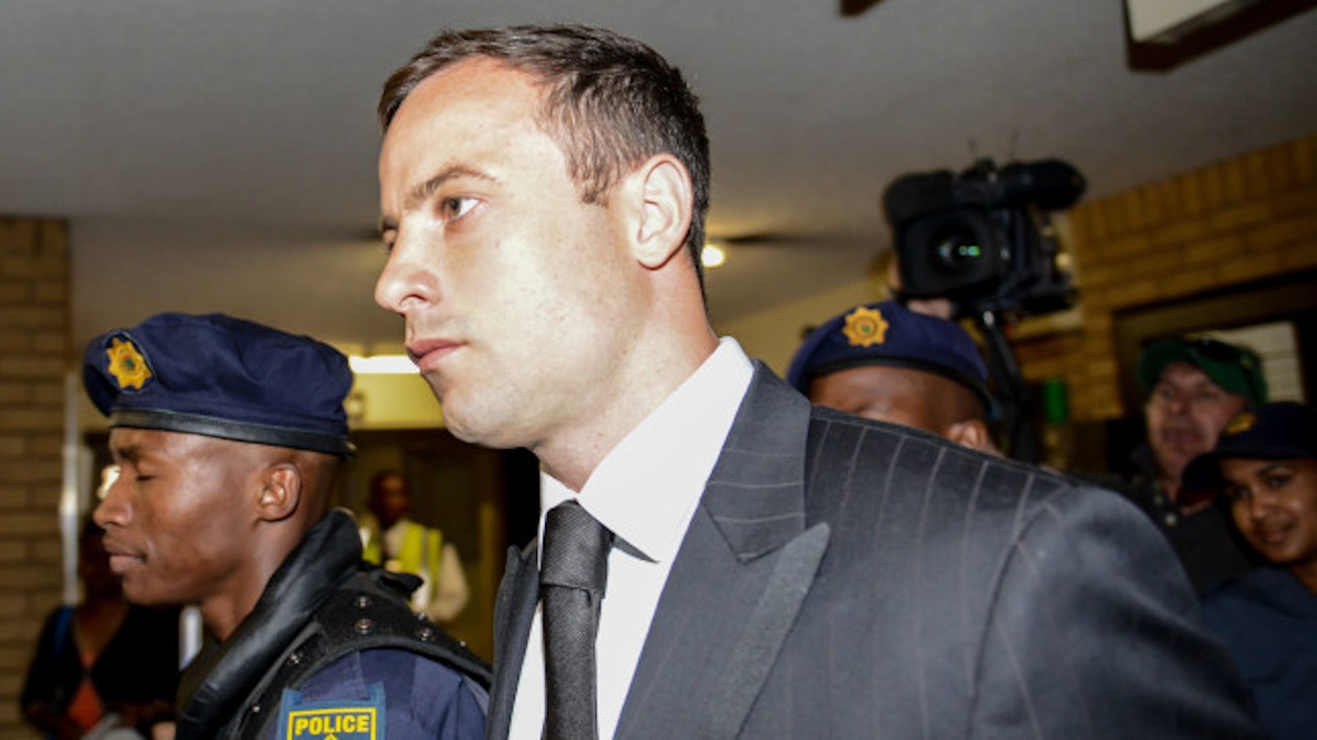 Oscar Pistorius arrives in court for sentencing