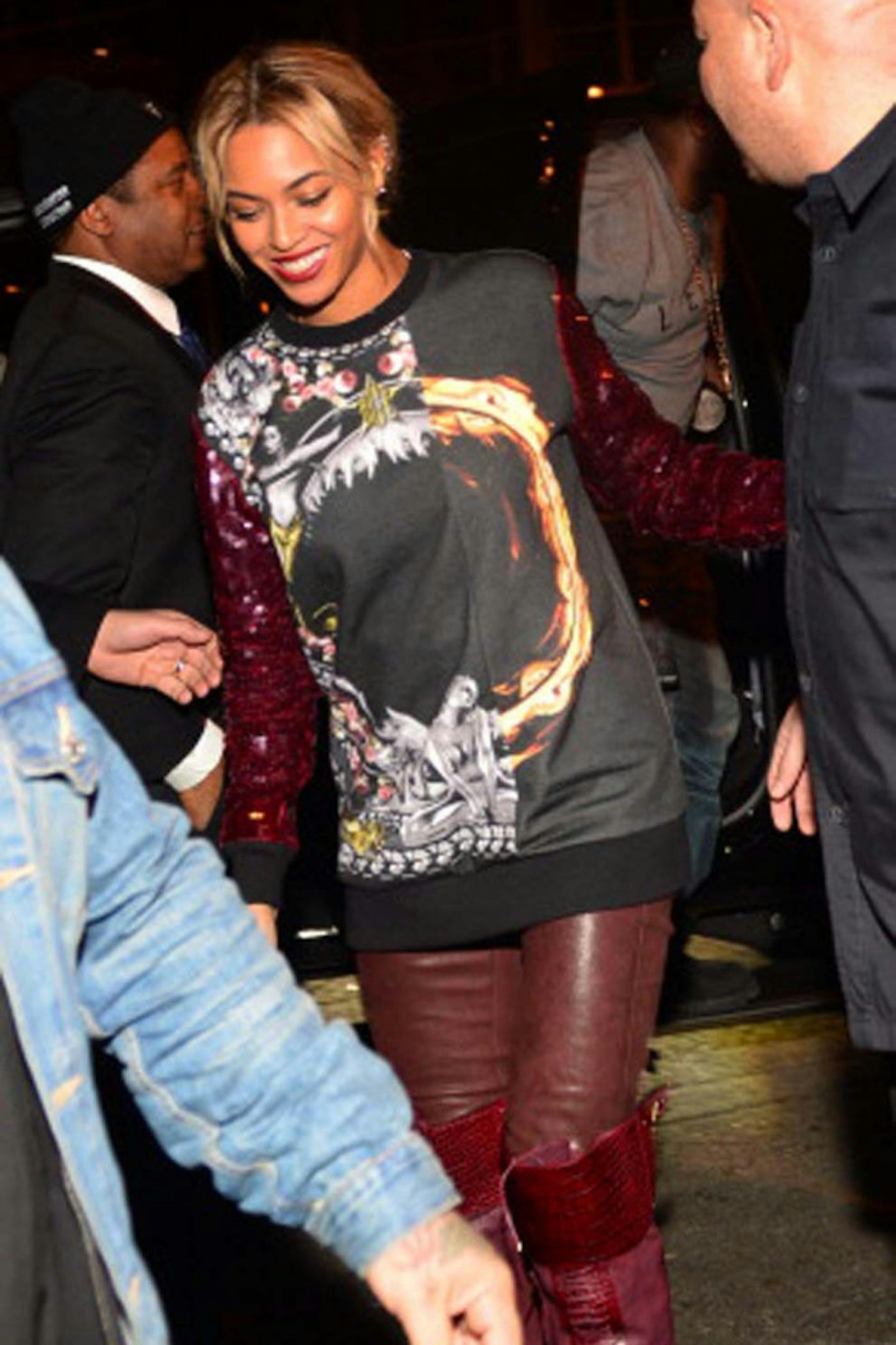 Beyonceu0301 Knowles in Givenchy and J Brnd trousers in Atlanta, 27 December 2013
