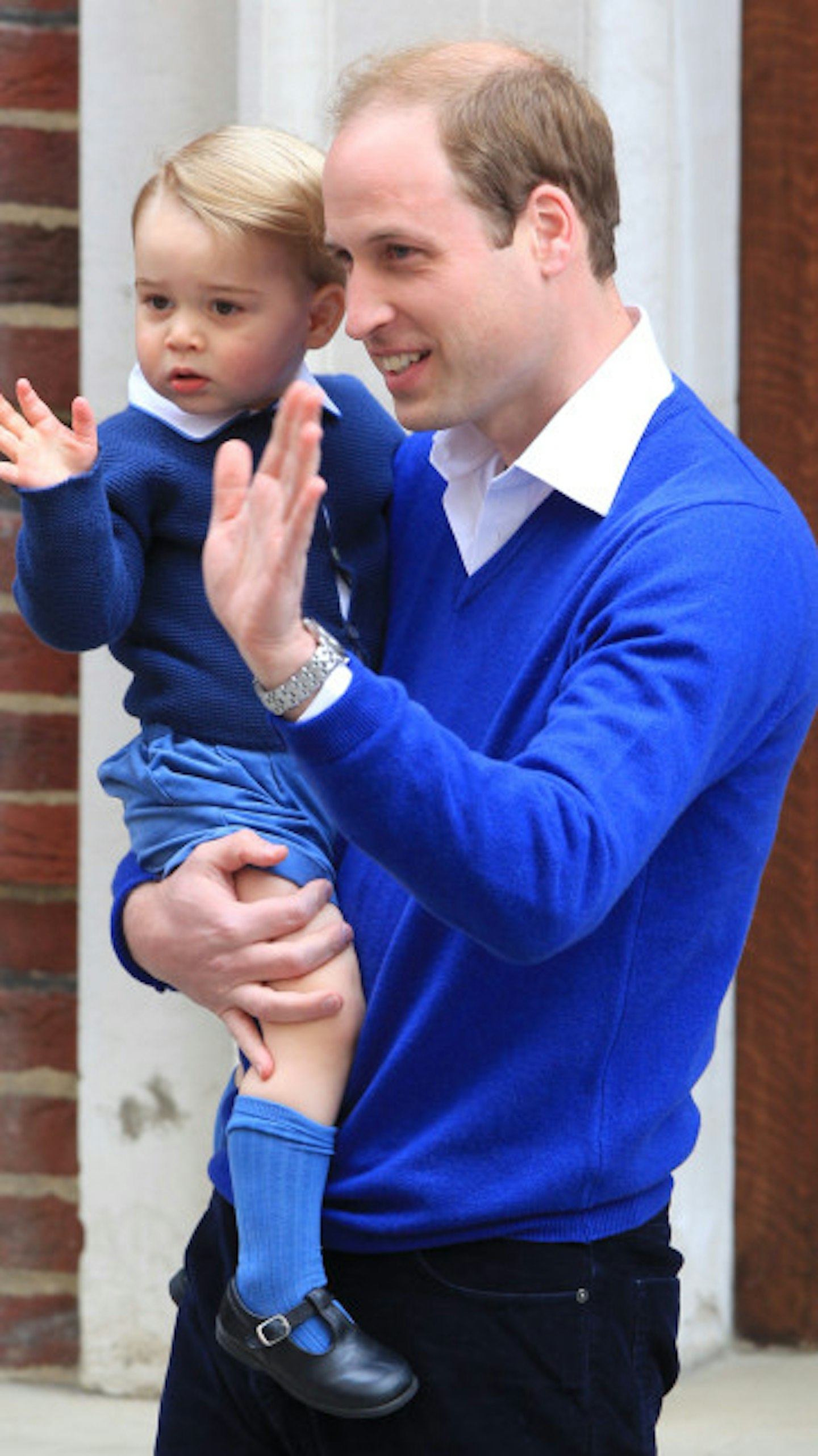 Prince George arriving at the Lindo Wing