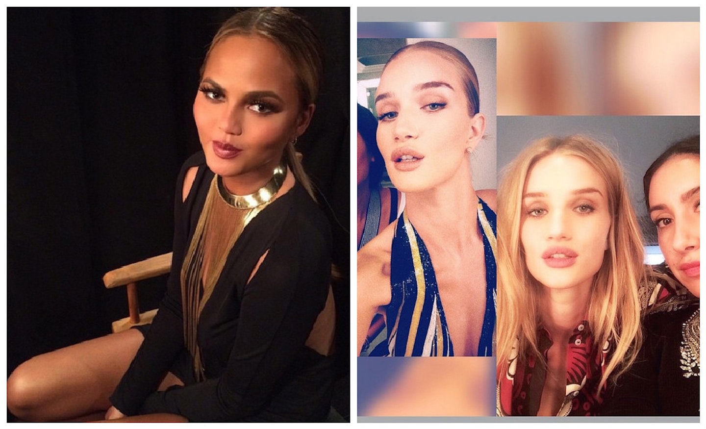 Jen's work on Chrissy Teigan and Rosie Huntington Whiteley via Instagram