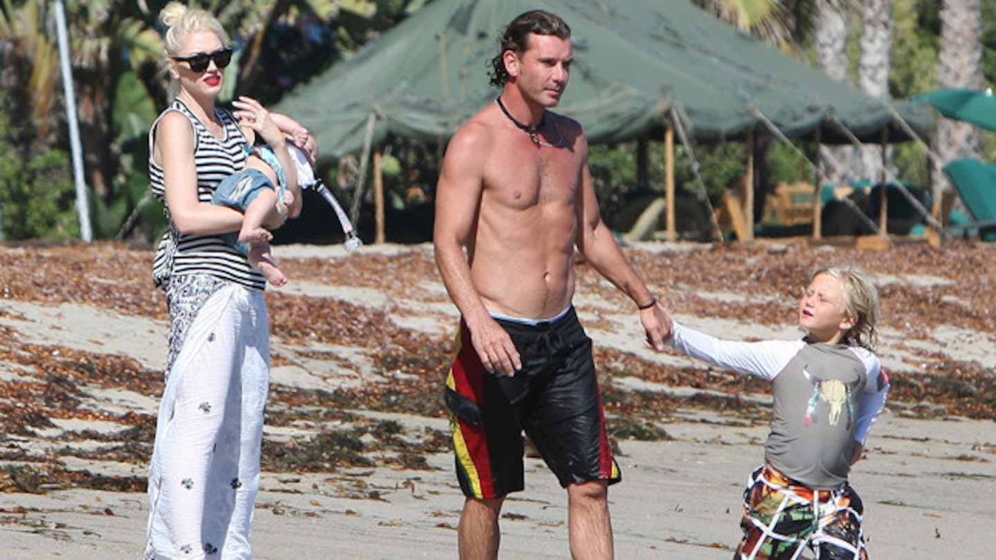 Gavin Rossdale with wife Gwen Stefani and their two kids