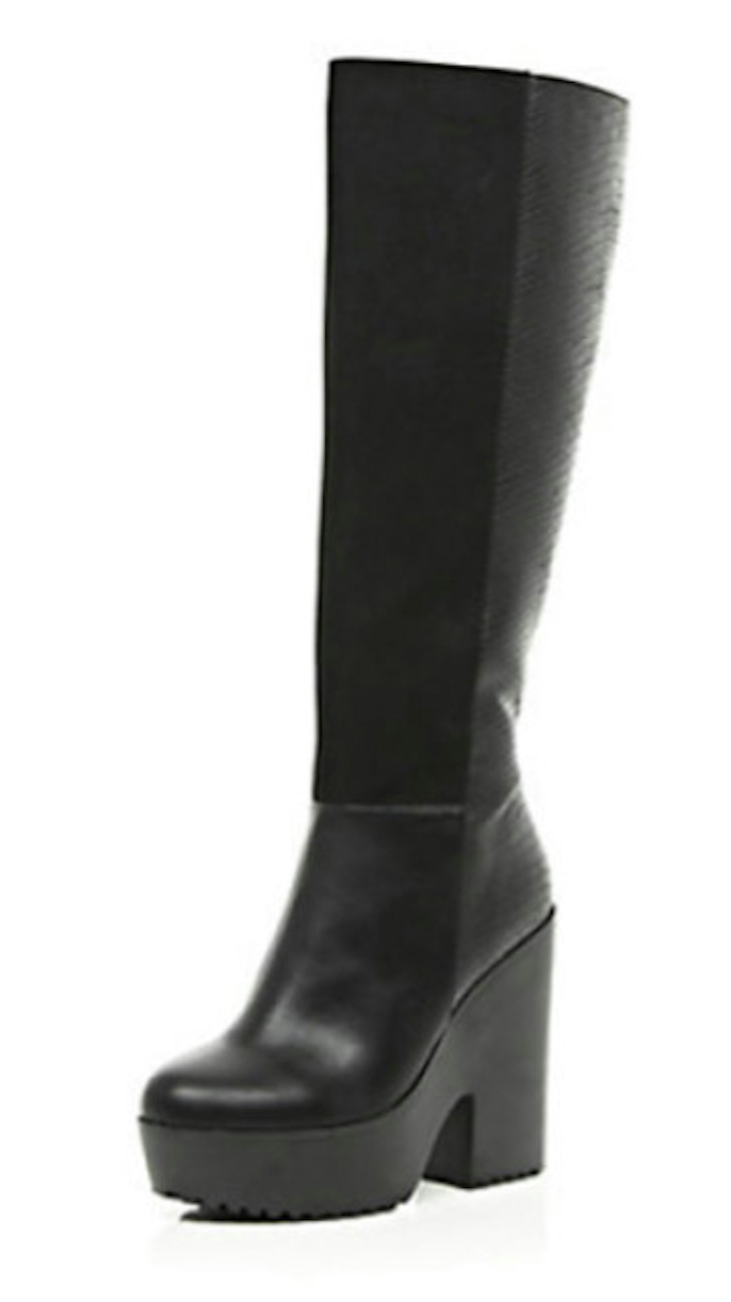 Black Platform Knee High Boots £70 River Island