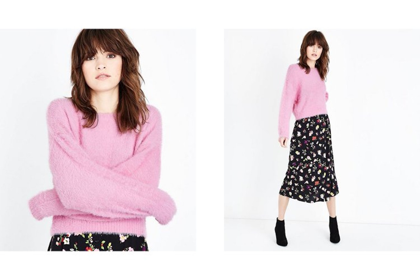 New Look high street fashion brand pink fluffly jumper