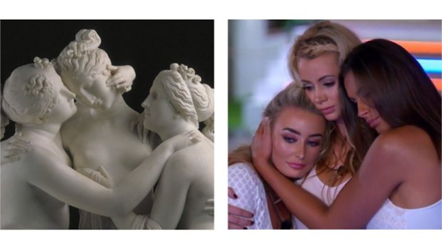 This Genius Tabloid Art History Twitter Account Compares Love Island With An 1817 Sculpture.