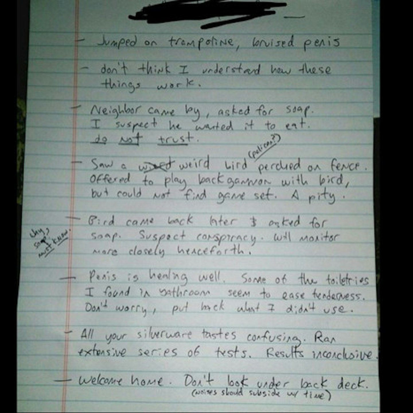 The man posted the letter onto reddit