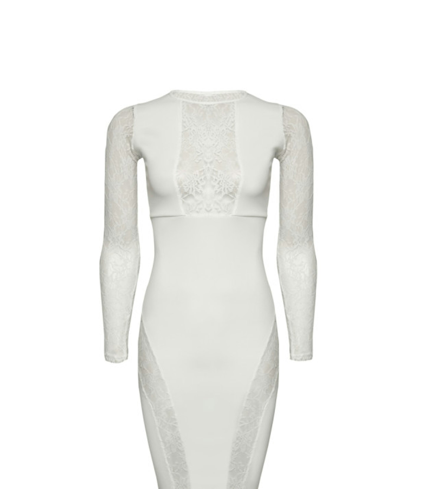 White lace insert dress