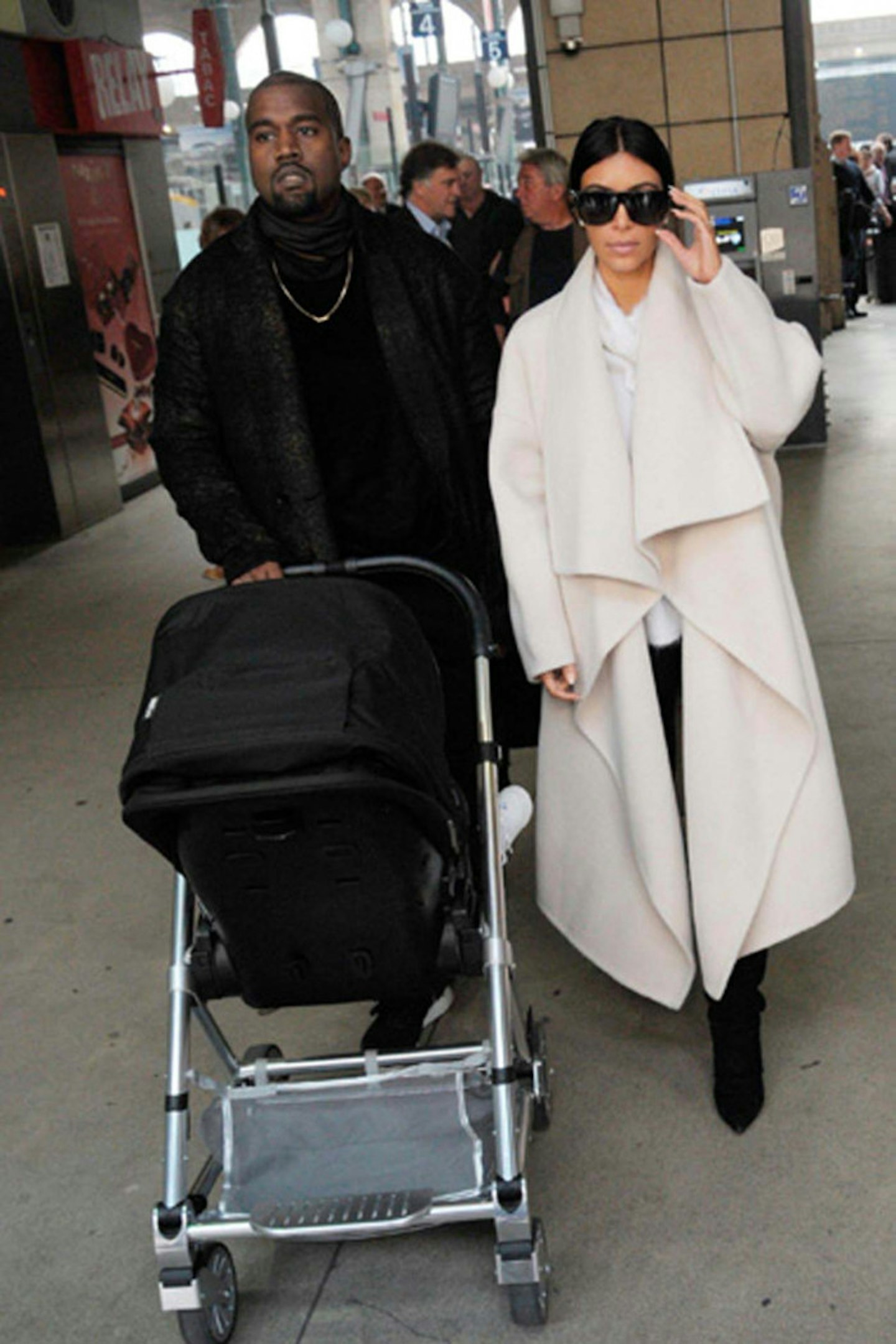 Kim Kardashian and Kanye West at Gare du Nord