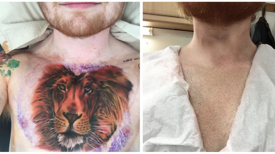 Ed Sheerans New Ink Source US Weekly  Celebrity tattoos Ed sheeran  tattoo Lion chest tattoo