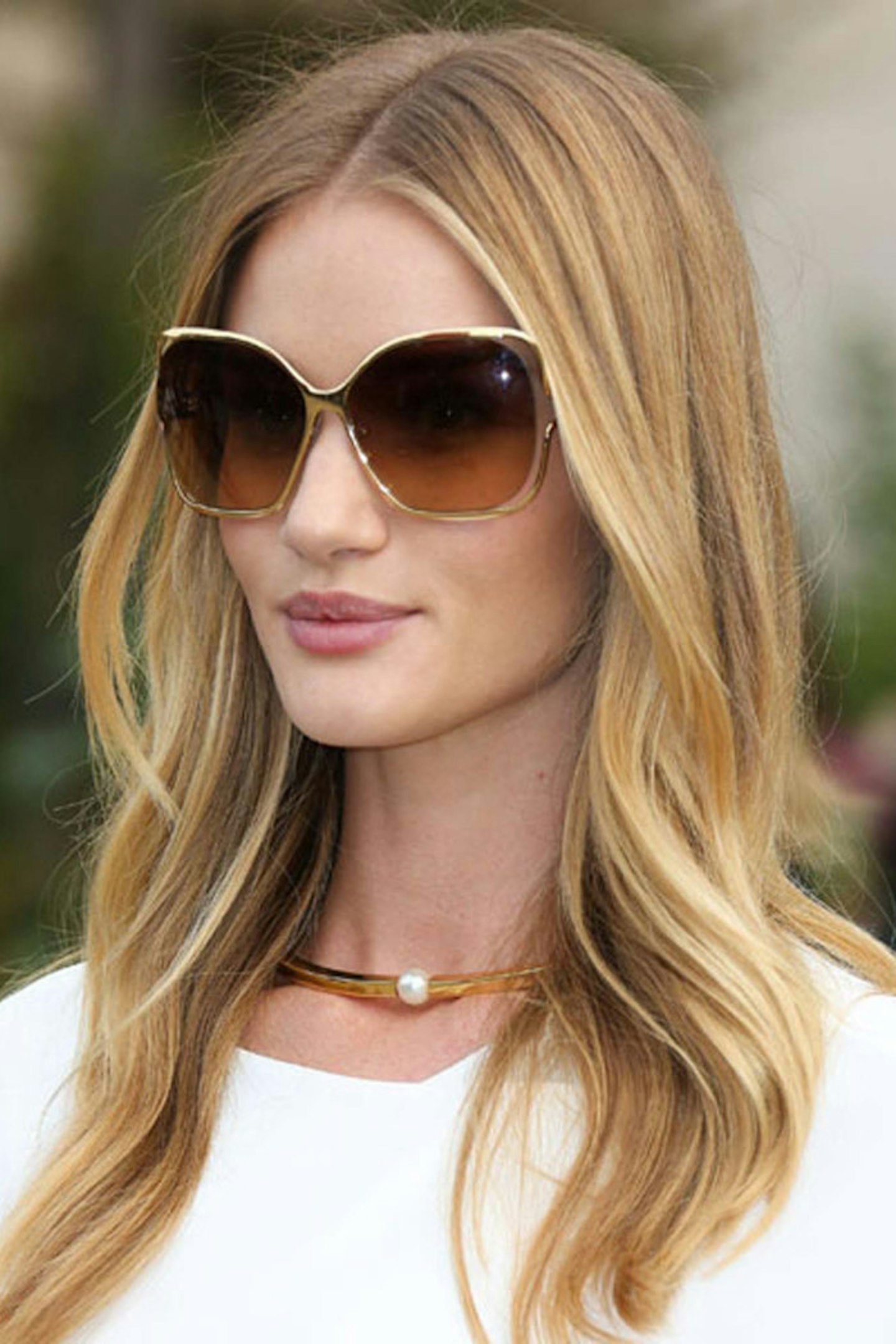 Work a clean centre parting like Rosie Huntington Whiteley