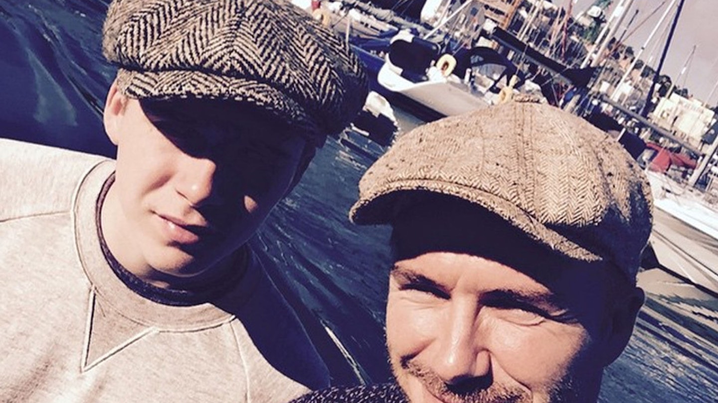 Brooklyn and David Beckham went on a fishing trip this week (getty)