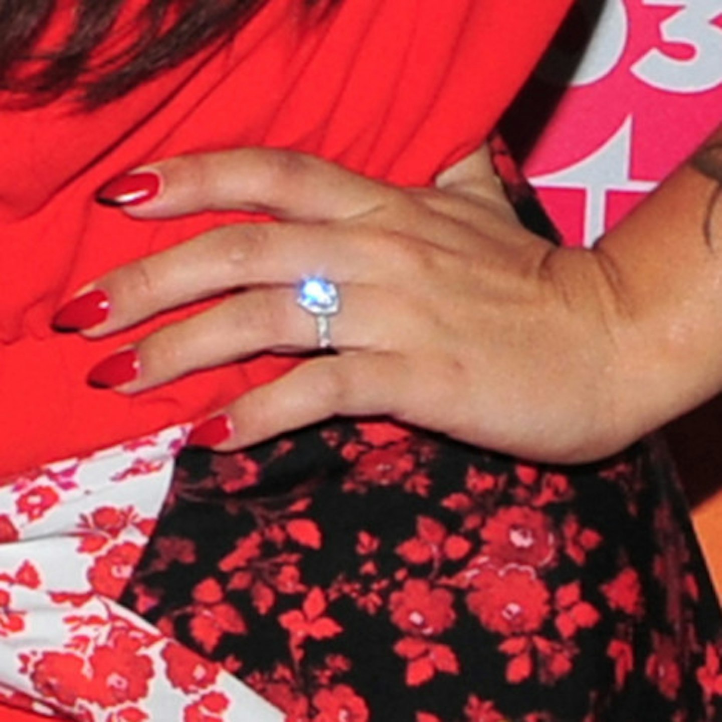 Jesy flashed her huge engagement ring last week