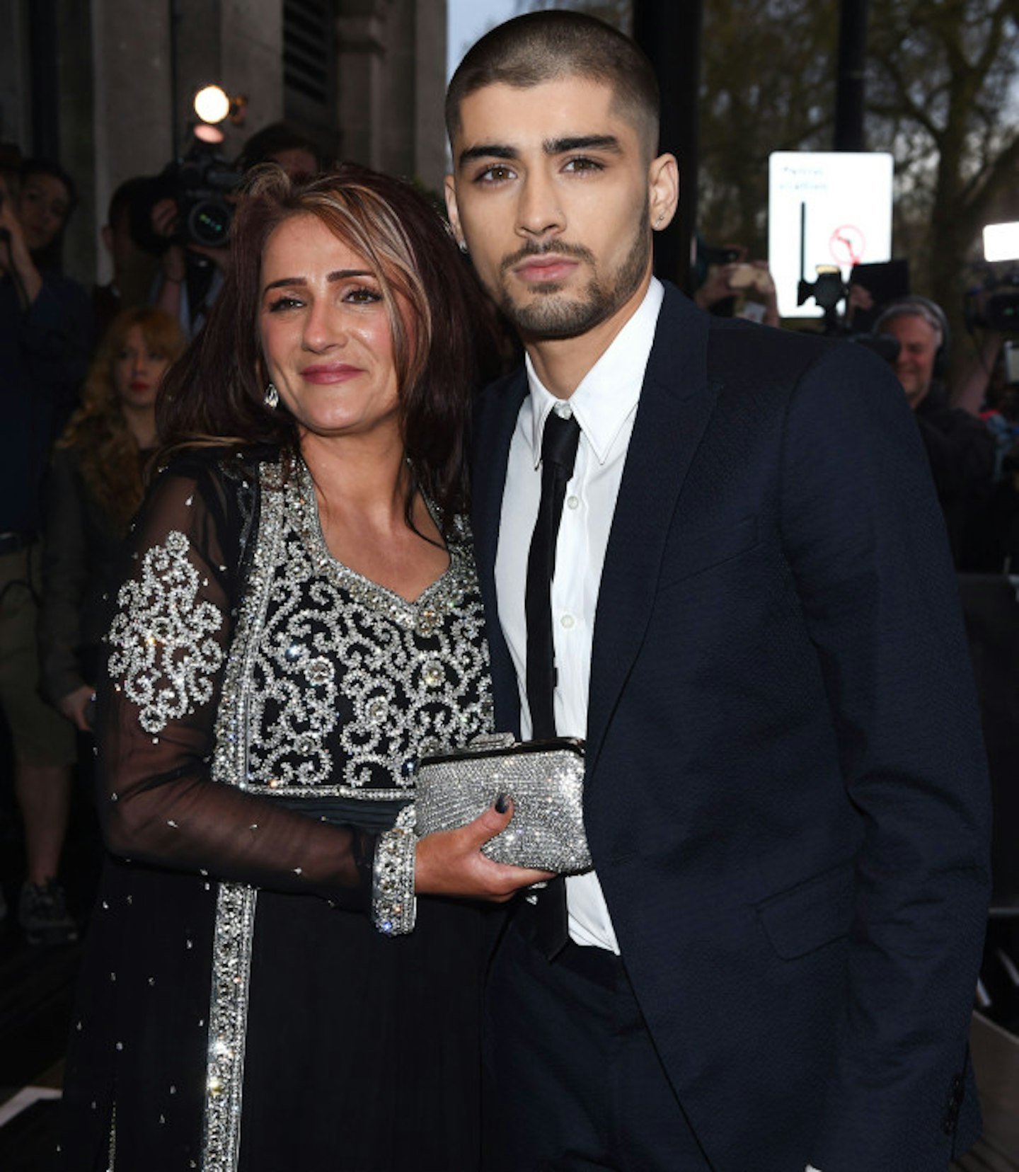 Zayn with his mum at the Asian Awards
