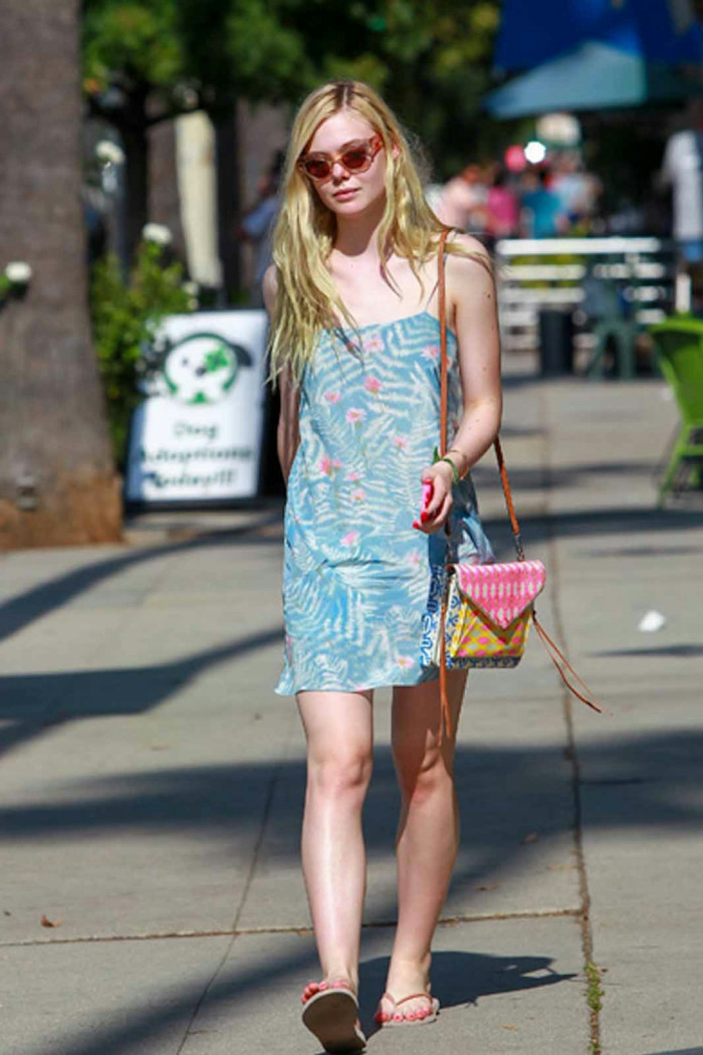 Elle Fanning style rebecca minkoff blue summer dress