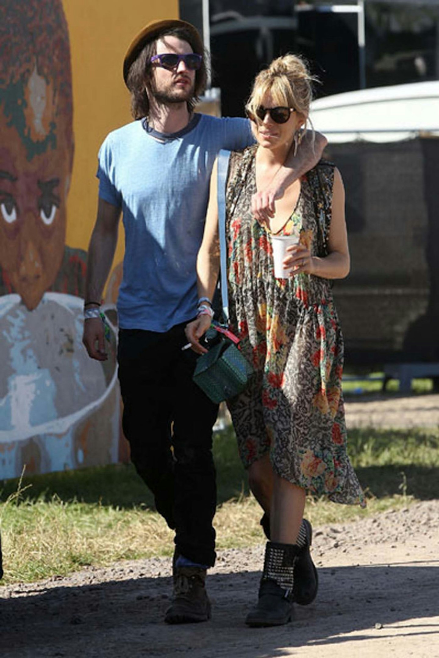 23-Sienna Miller in Topshop dress with a Anya Hindmarch Bathurst bag at Glastonbury - 29 June 2013