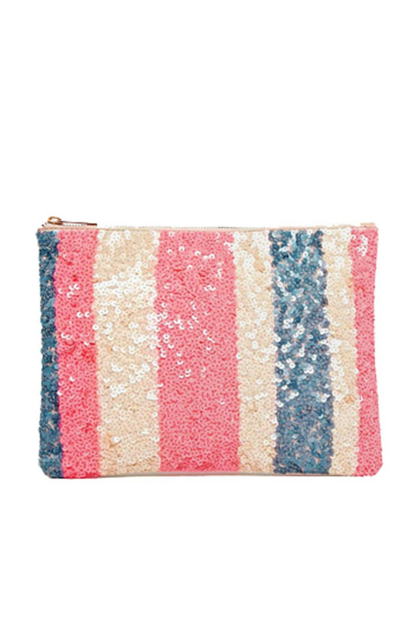 42. Striped sequin clutch, £35, Asos