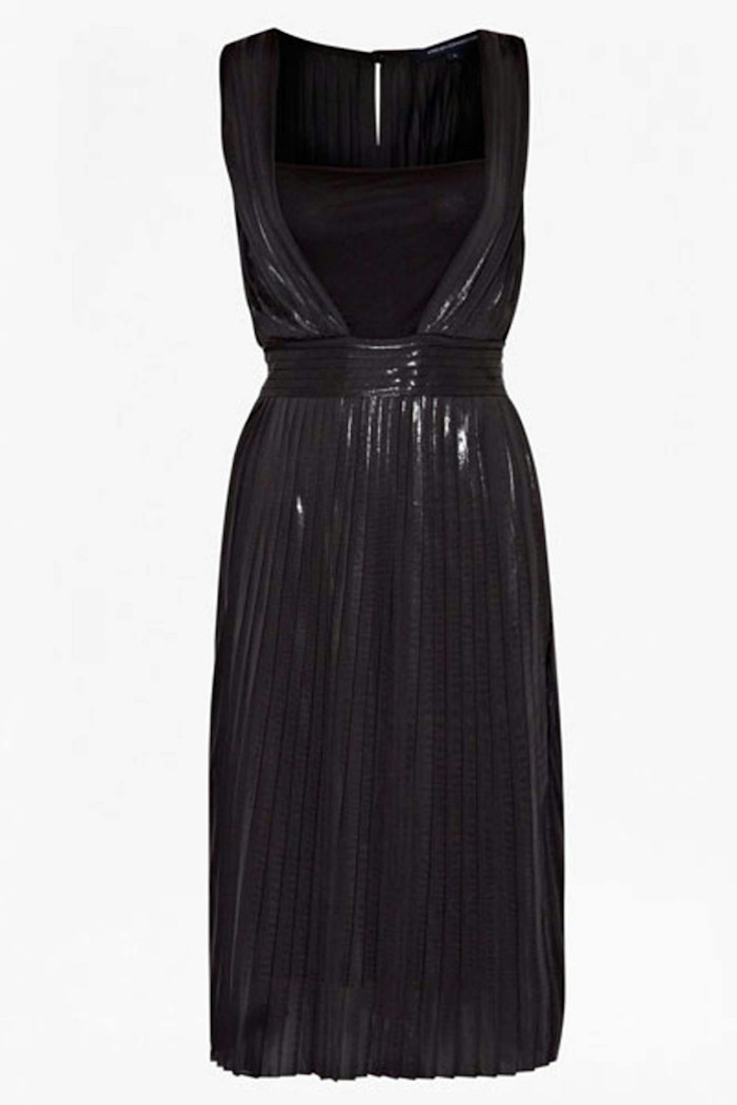 Metal grey foil pleated dress, £120, French Connection