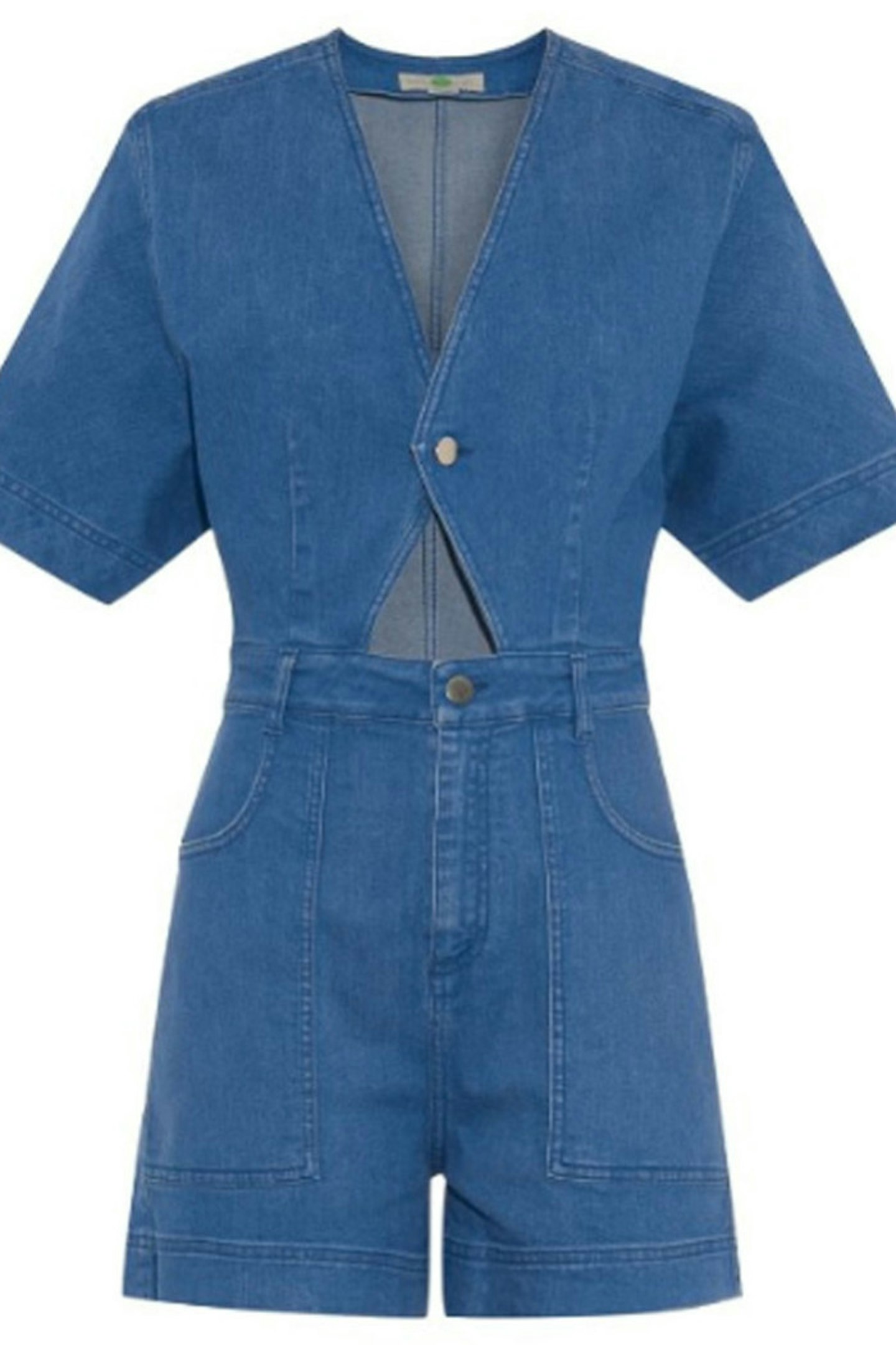 Stella McCartney Cut-out denim playsuit