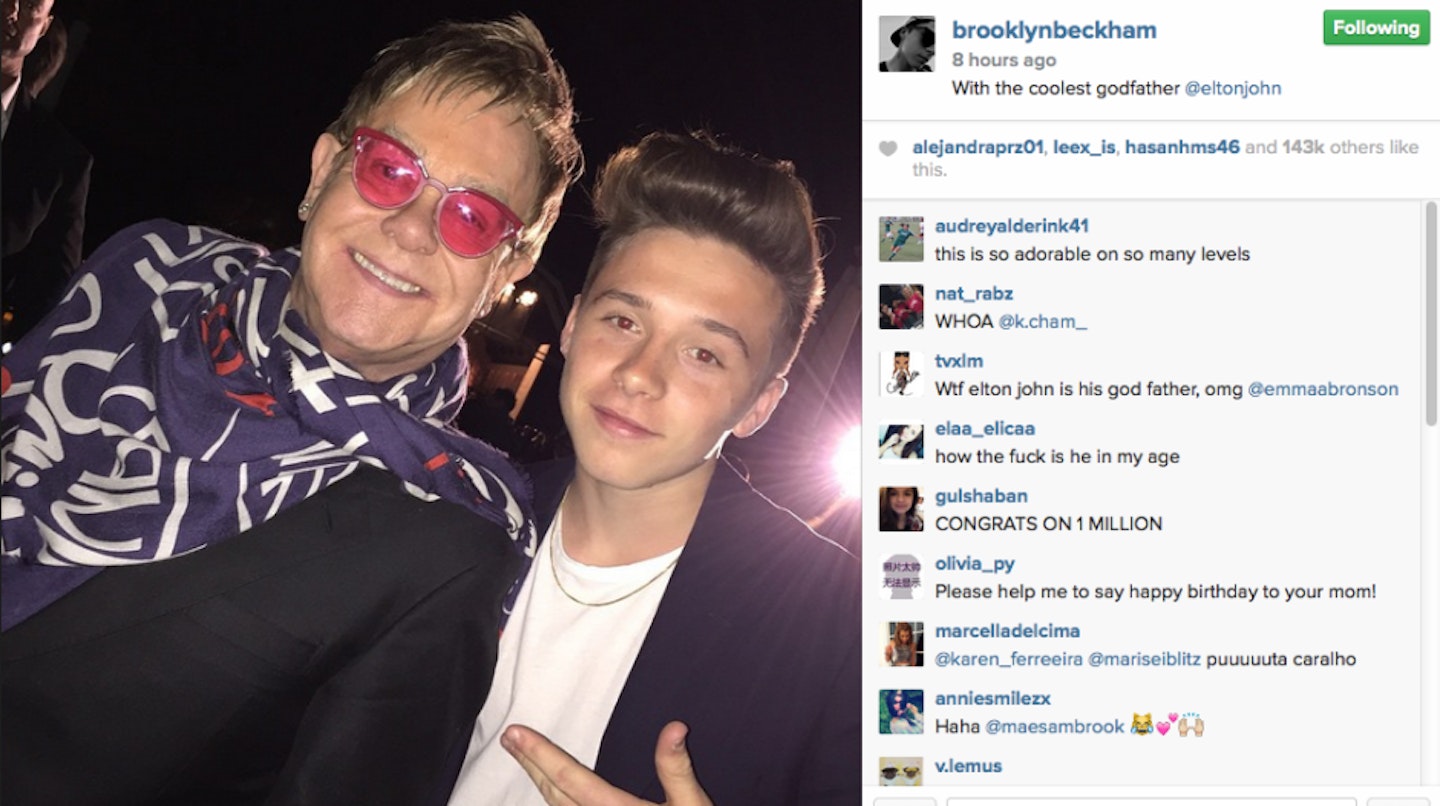 Brooklyn Beckham and Elton John