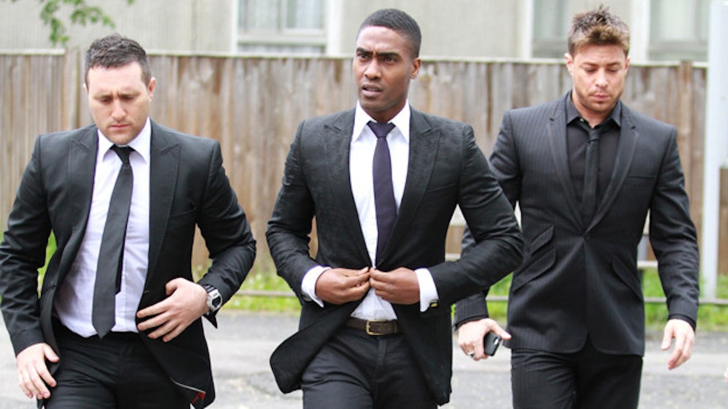 Lee's Blue band mates Duncan James, Simon Webbe and Anthony Costa showed up in support